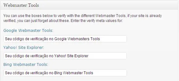 plugin wordpress seo yoast ferramentas webmasters tools