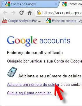 link celular email alternativo google accounts