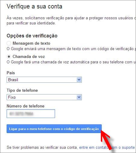 formulário verificação identidade google contas
