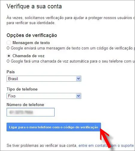 formulário verificação identidade google contas