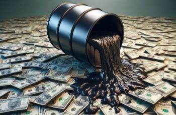 Barril de petróleo sobre dólares