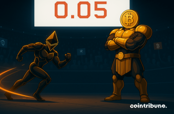 Rácio ETH/BTC fica abaixo de 0,05 apesar da força do Ethereum