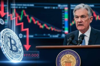 Bitcoin despenca de US$ 116 mil para US$ 111 mil após declarações de Jerome Powell sobre política monetária dos EUA 7 Fed corta juros nos EUA, mas fala de Powell derruba BTC para US$ 111 mil em poucas horas