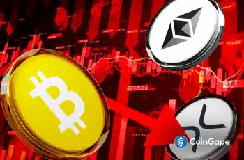 Bitcoin recua 2% e atinge US$ 87.078, enquanto Ethereum cai para US$ 2.932 e XRP recua para US$ 1,86. 2 Moedas de Bitcoin, Ethereum e XRP com gráficos vermelhos indicando queda de preços.