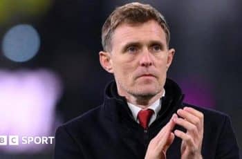 Manchester United interim boss Darren Fletcher applauding