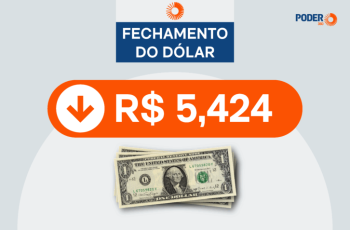 Dólar cai para R$ 5,424 no 1º pregão de 2026
