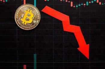 Gráfico de preço desesperador do bitcoin em queda, quebrando, caindo, despencando, desvalorização