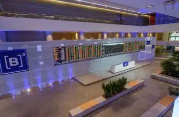 Ibovespa recua 0,13% e fecha a 191.247,46 pontos após atingir 192 mil pontos no intradiário 2 Sede da Bolsa de Valores em São Paulo, com grande telão mostrando as cotações das ações. Foto: Divulgação/B3