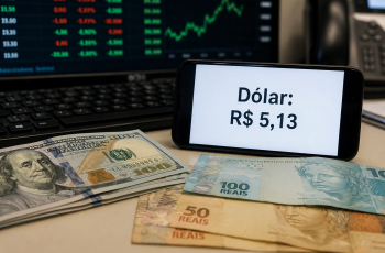 Dólar avança e encerra a R$ 5,13 nesta sexta-feira, 5 de junho de 2026 2 Dólar volta a subir e encosta em R$ 5,13 com mercado em cautela