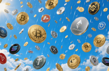 Bitcoin cai para US$ 59,1 mil enquanto Galaxy Digital dispara 30% em ações 1 Criptomoedas em queda e a ação de uma empresa sobe. (Imagem: ChatGPT)