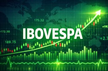 Ibovespa acumula alta de 2,18% após semana positiva no mercado 3 Gráfico de ações em alta com a palavra ibovespa no centro