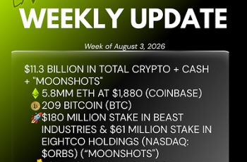 Ethereum supera Nasdaq 100 em julho de 2026 com diferencial de 2.500 pontos-base, o maior desde julho de 2025 6 Agência de Comunicação - A Bitmine Immersion Technologies (BMNR) anuncia que suas reservas de ETH atingiram 5,8 milhões de tokens e que suas reservas totais em criptomoedas e caixa somam US$ 11,3 bilhões.