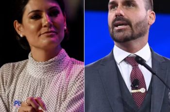 Eduardo Bolsonaro critica candidatura de Michelle e se distancia de Flávio na disputa política 5 Diferente de Flávio, Eduardo Bolsonaro não poupará Michelle na campanha ao Senado